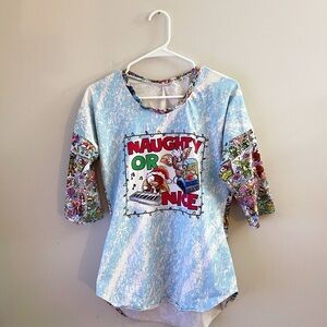 Gremlins Naughty or Nice Holiday Graphic T-Shirt Christmas Casual Stretch